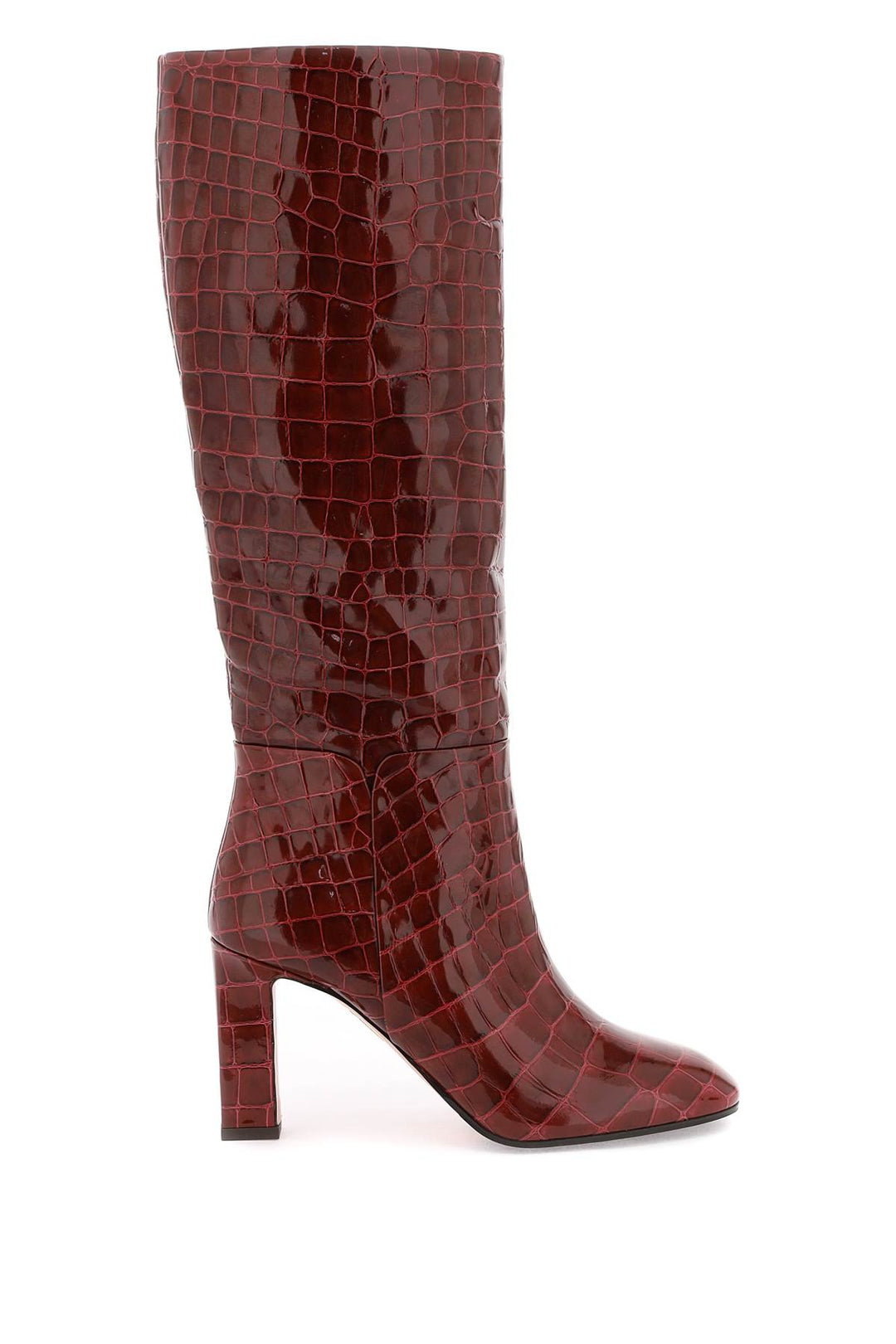 Aquazzura Sellier Boots In Croc Embossed Leather   Rosso