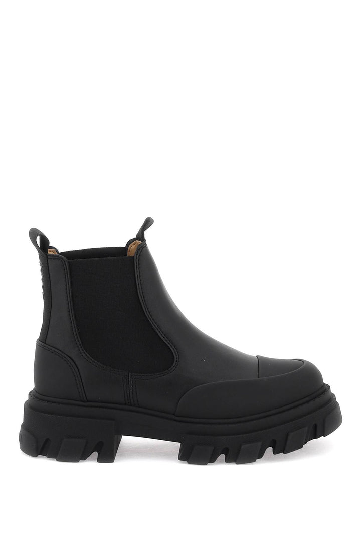 Ganni Cleated Low Chelsea Ankle Boots   Nero