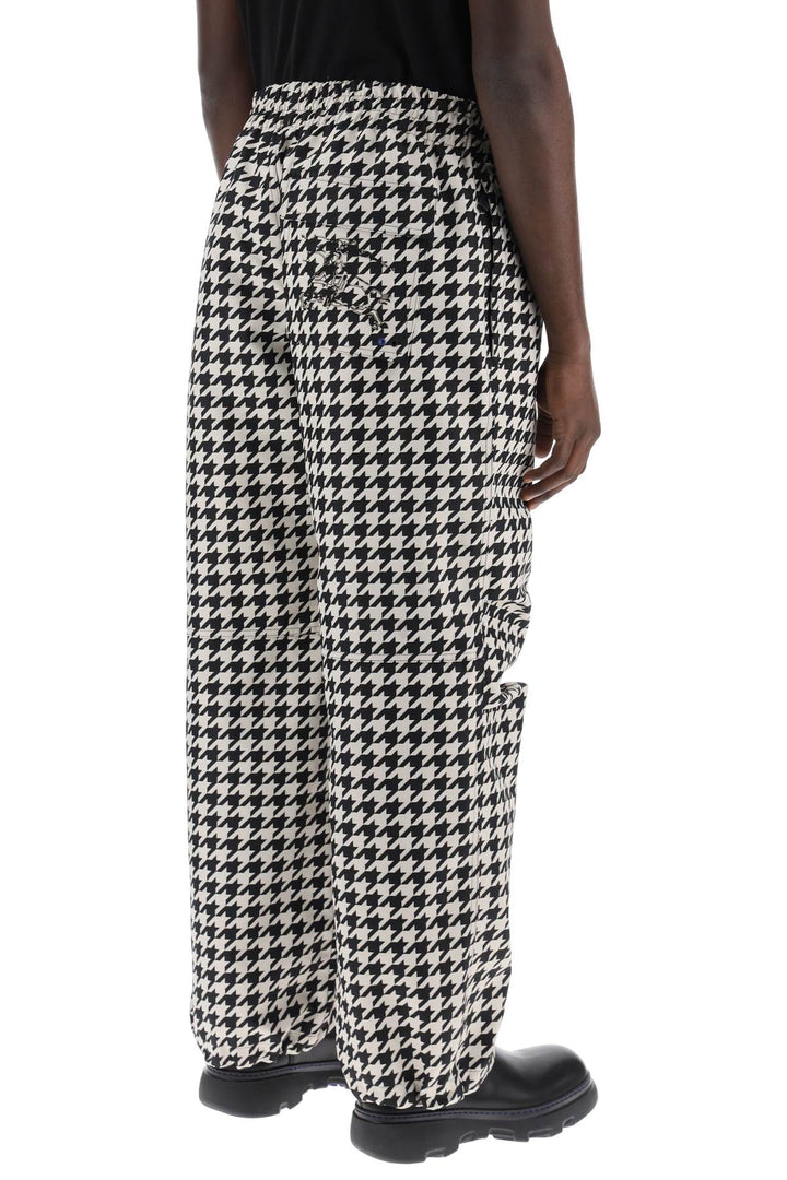 Burberry Workwear Pants In Houndstooth   Bianco