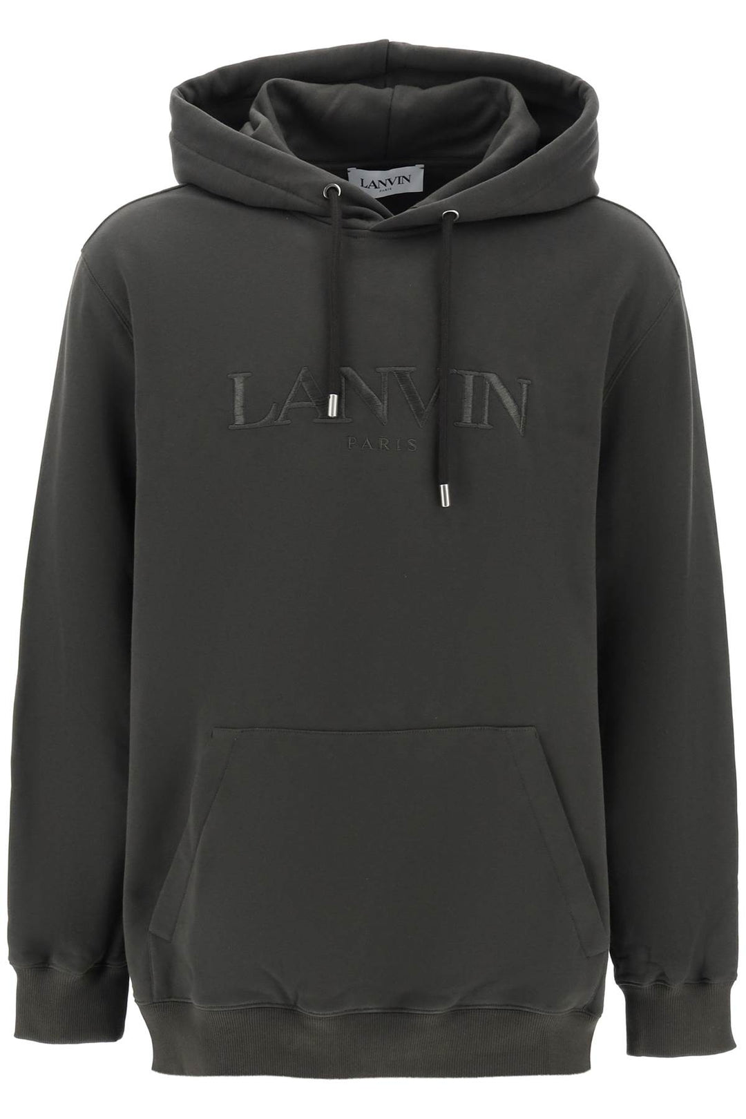 Lanvin Hoodie With Curb Embroidery   Verde