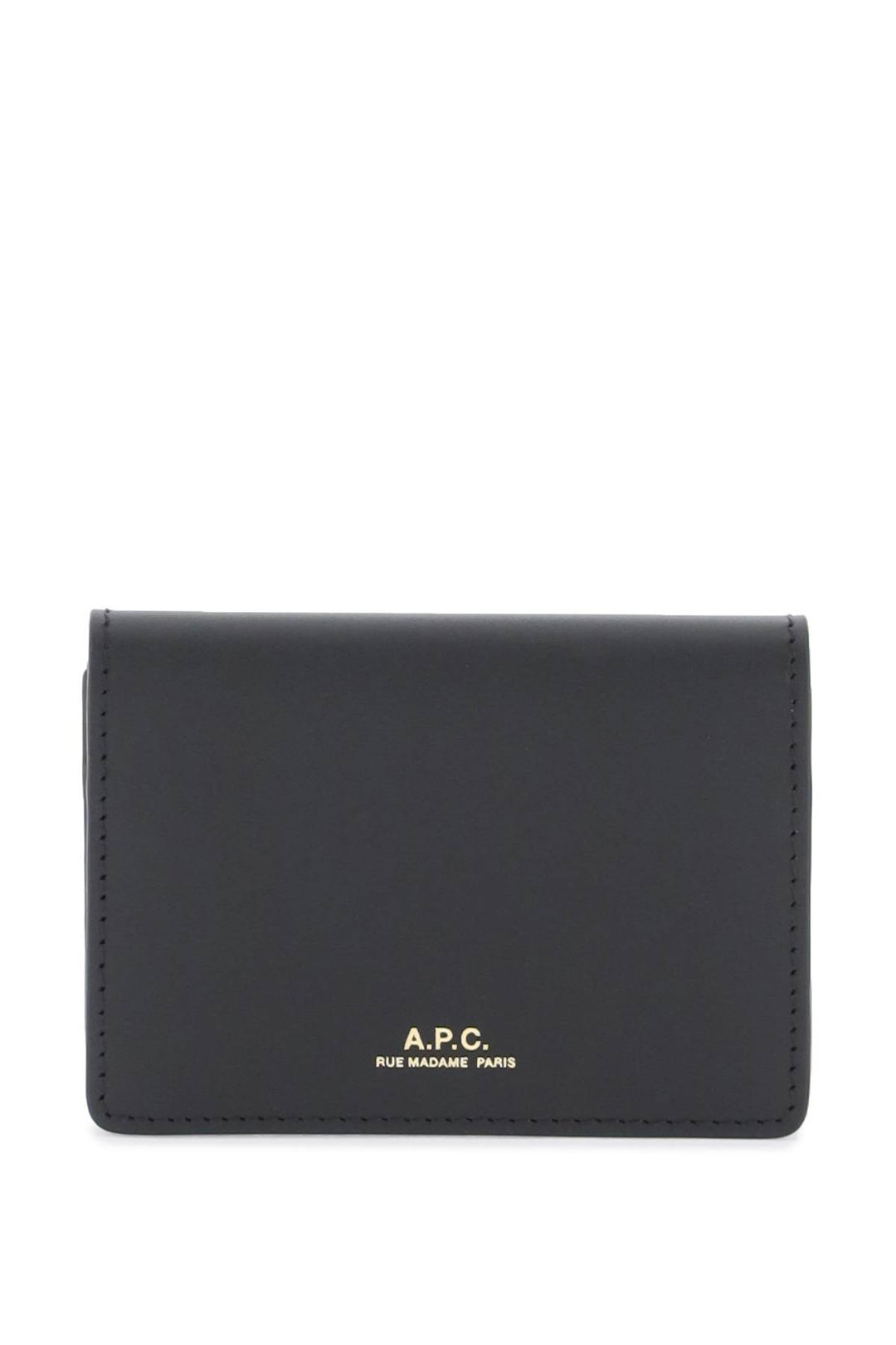 A.P.C. Leather Stefan Card Holder   Nero