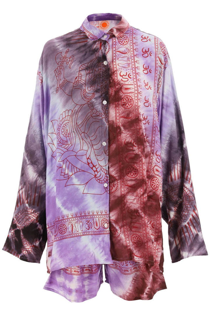 Sun Chasers Cotton Shirt And Shorts Set   Purple