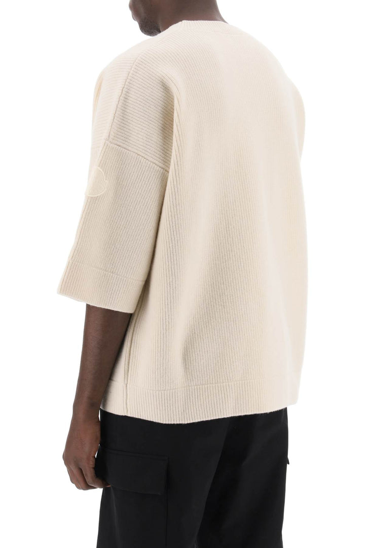 Moncler X Roc Nation By Jay Z Short Sleeved Wool Sweater   Bianco