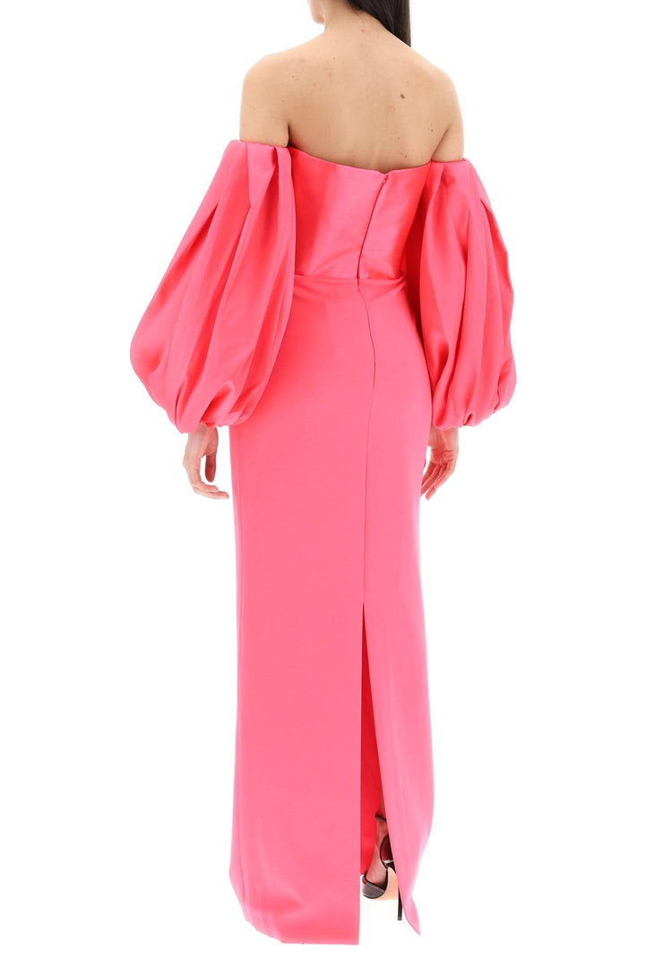 Solace London Maxi Dress Carmen With Balloon Sleeves   Pink