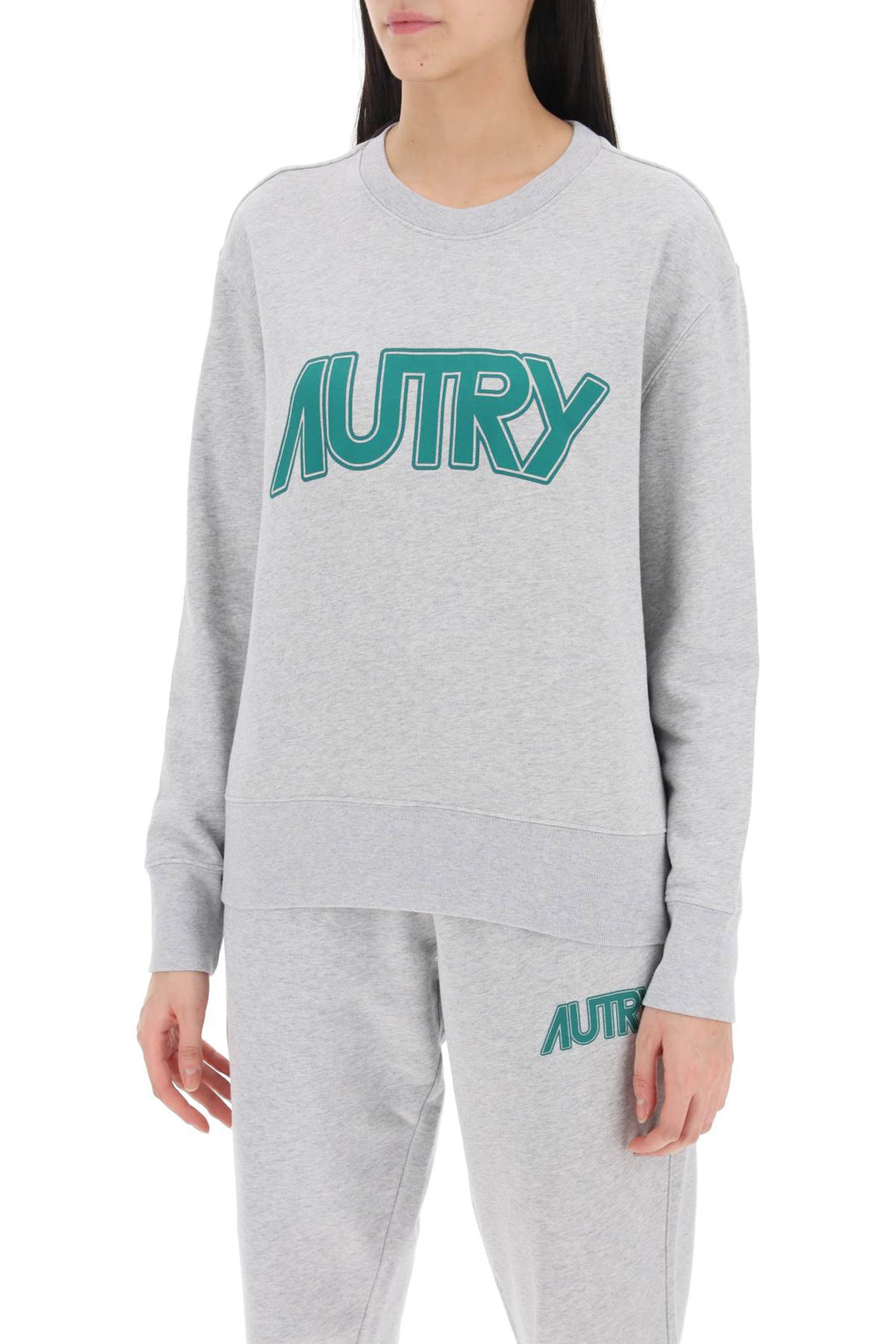 Autry Sweatshirt With Maxi Logo Print   Grigio