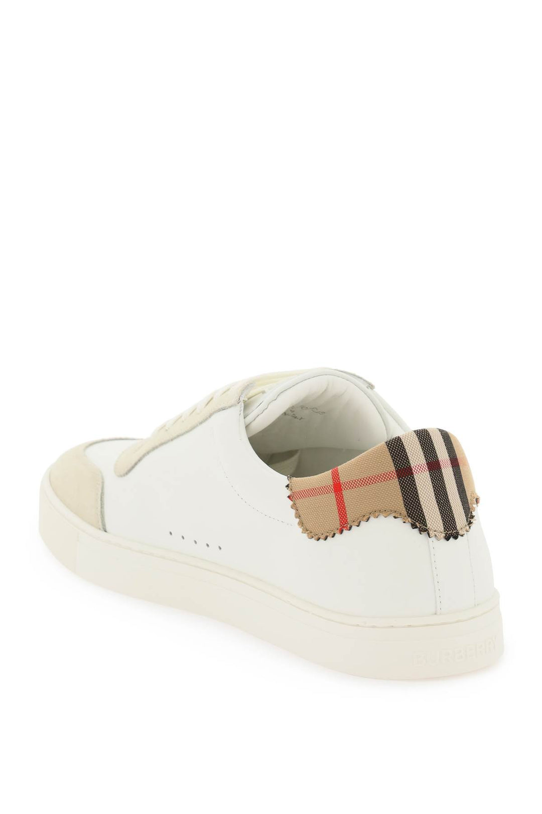 Burberry Low Top Leather Sneakers   Bianco