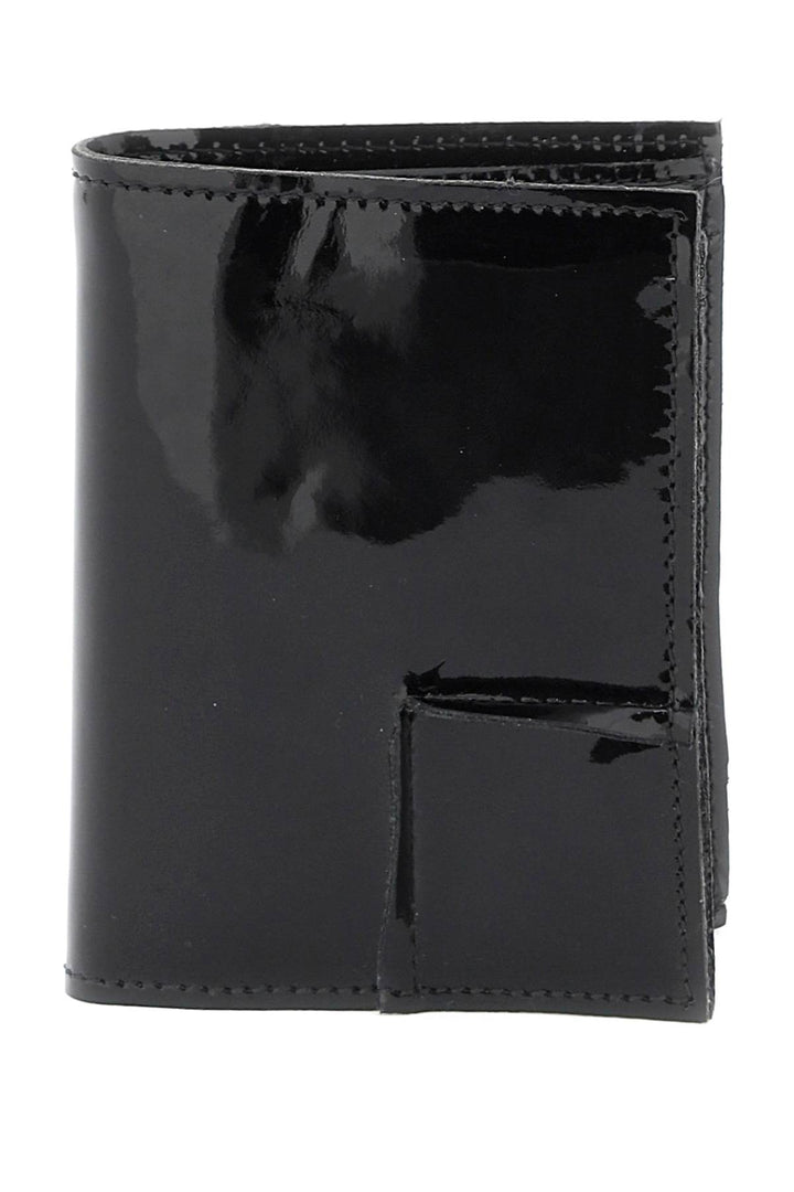 Comme Des Garcons Wallet Bifold Patent Leather Wallet In Nero