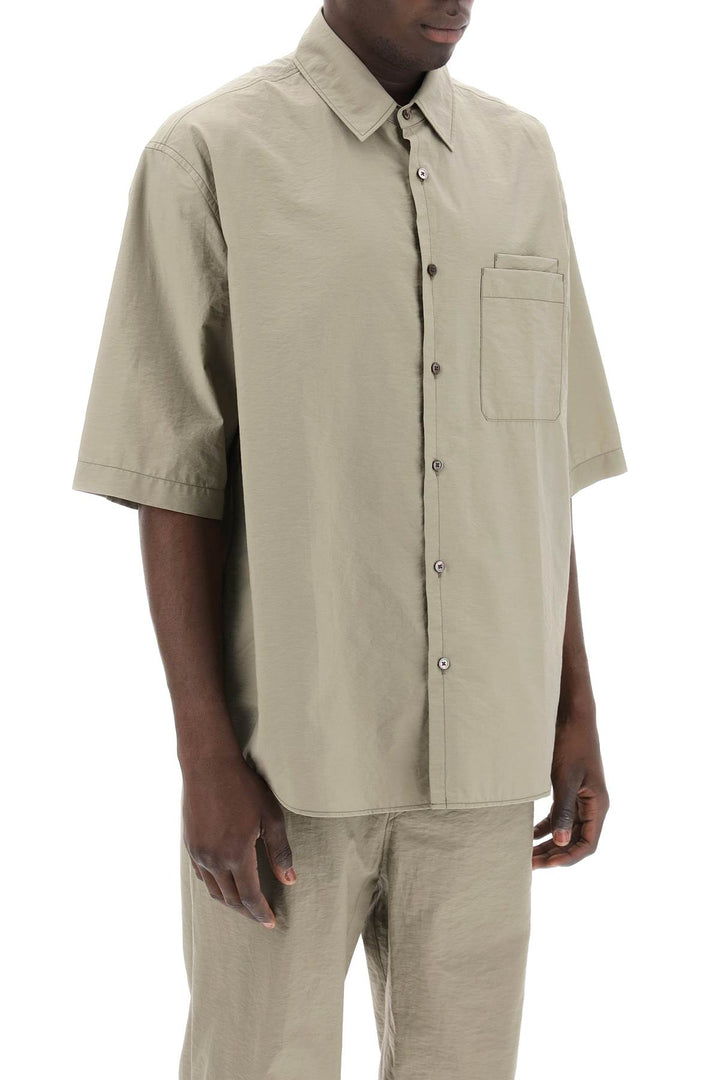 Lemaire Short Sleeved Cotton Fluid Shirt   Khaki