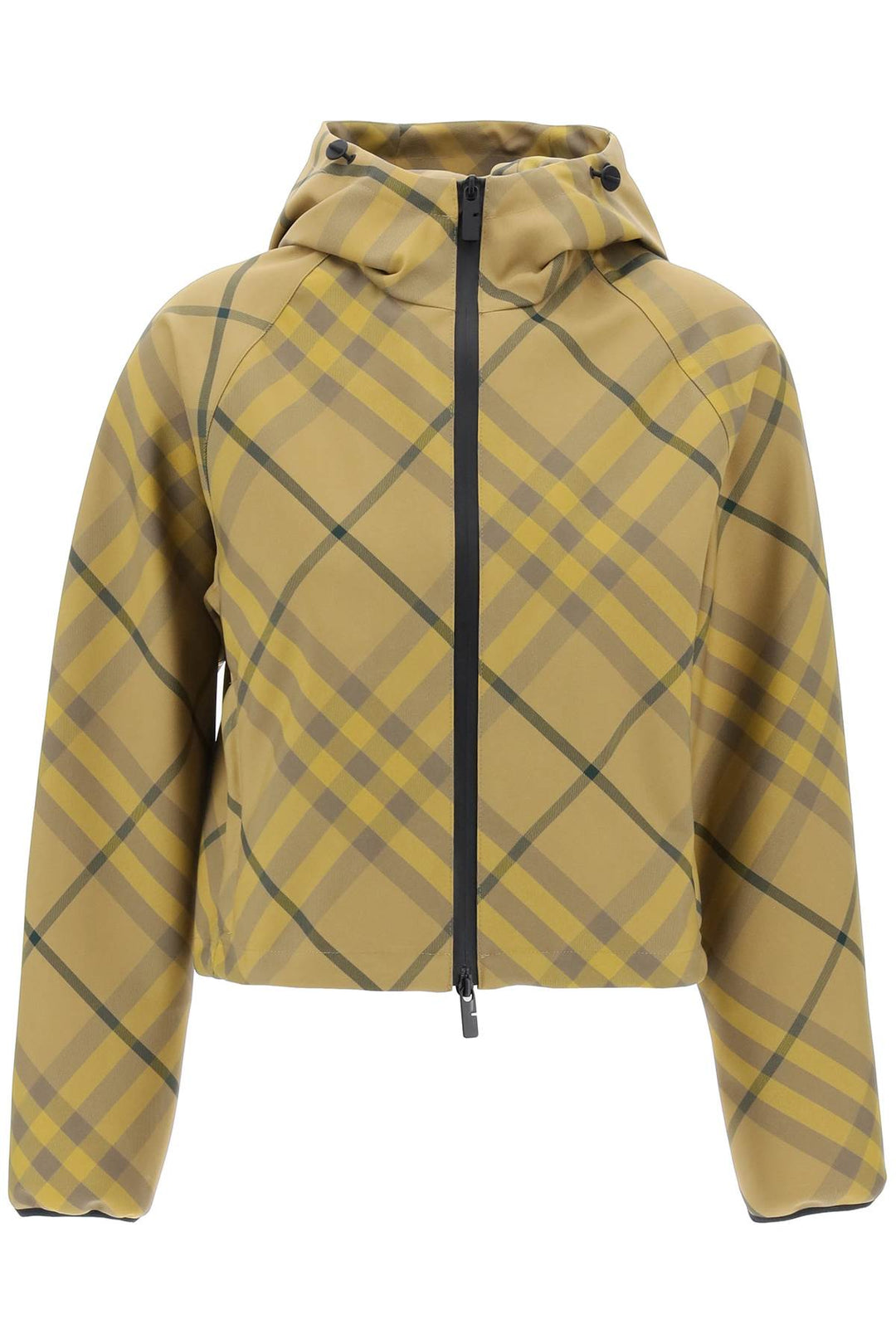 Burberry Replace With Double Quotecropped Check Jacketreplace With Double Quote   Khaki