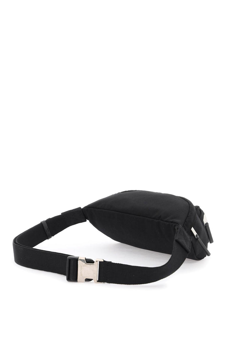 Palm Angels Canvas Waist Bag With Embroidered Logo.   Nero