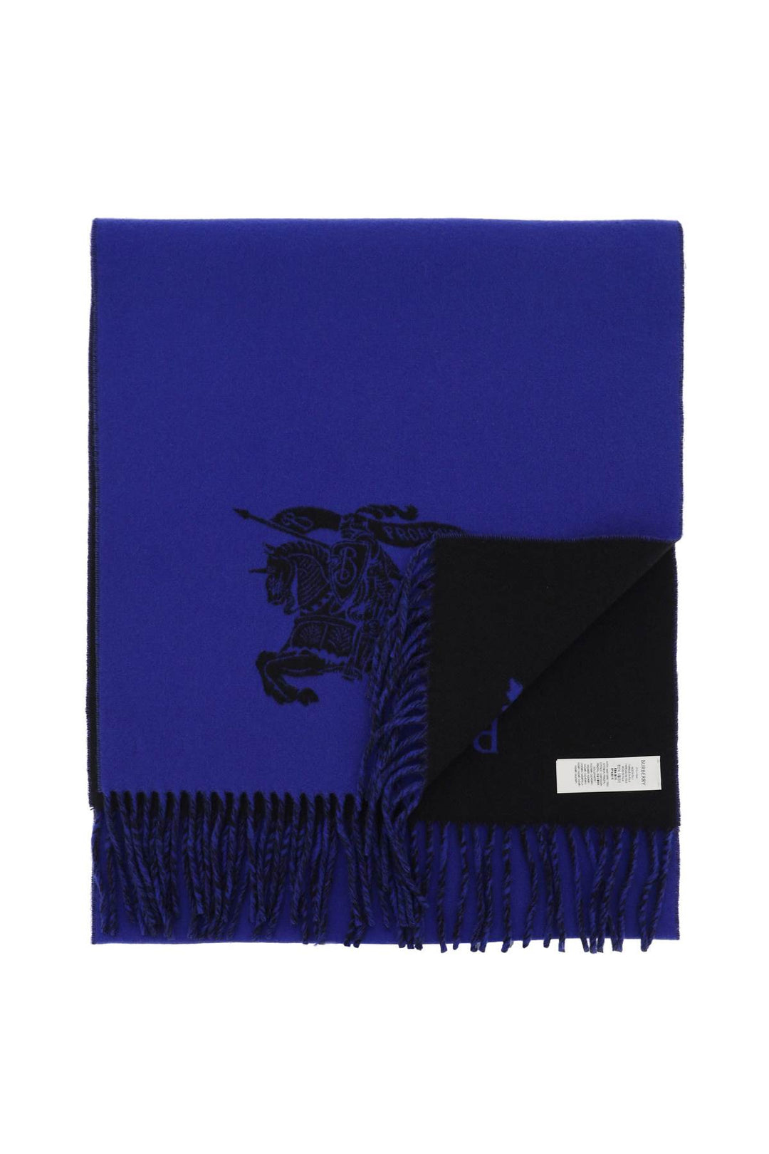 Burberry Reversible Cashmere Scarf With Ekd   Blu