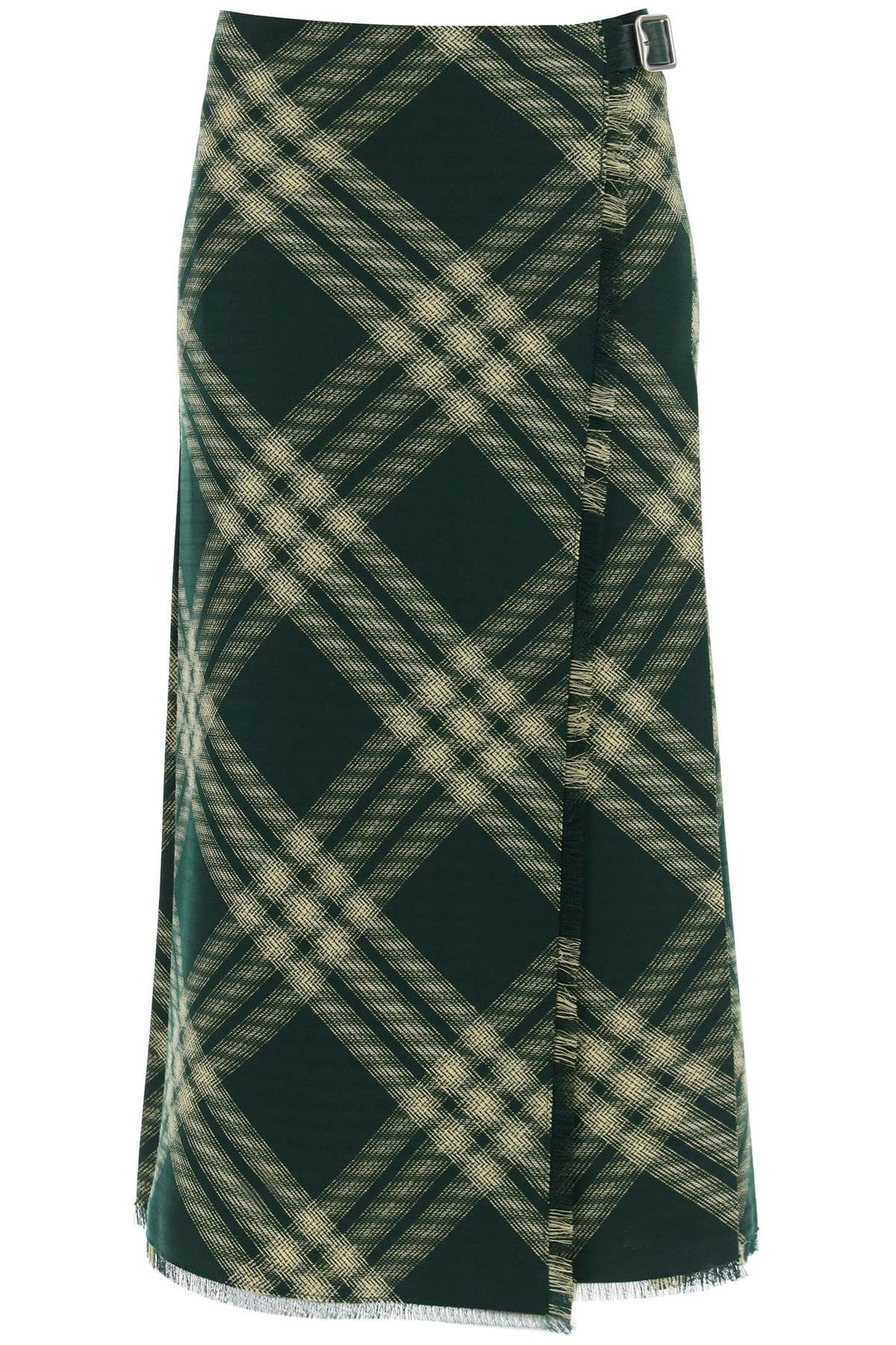 Burberry Maxi Kilt With Check Pattern   Verde