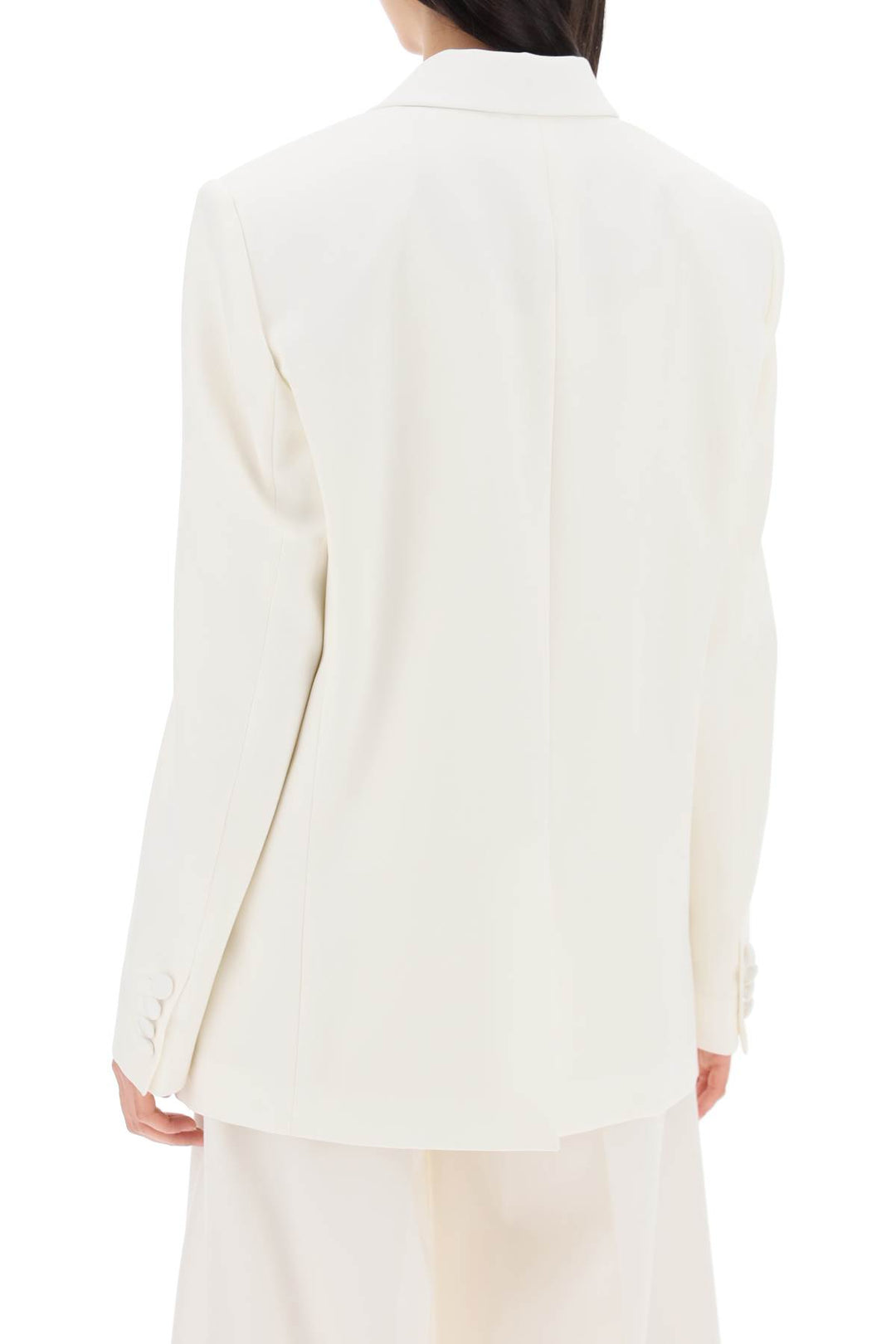 Stella Mc Cartney Single Breasted Tailored Blazer With Sh   Bianco