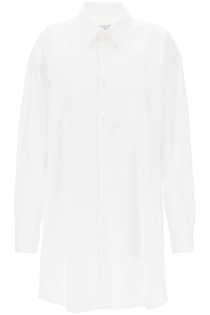 Maison Margiela Poplin Shirt Dress In Eight Words   Bianco