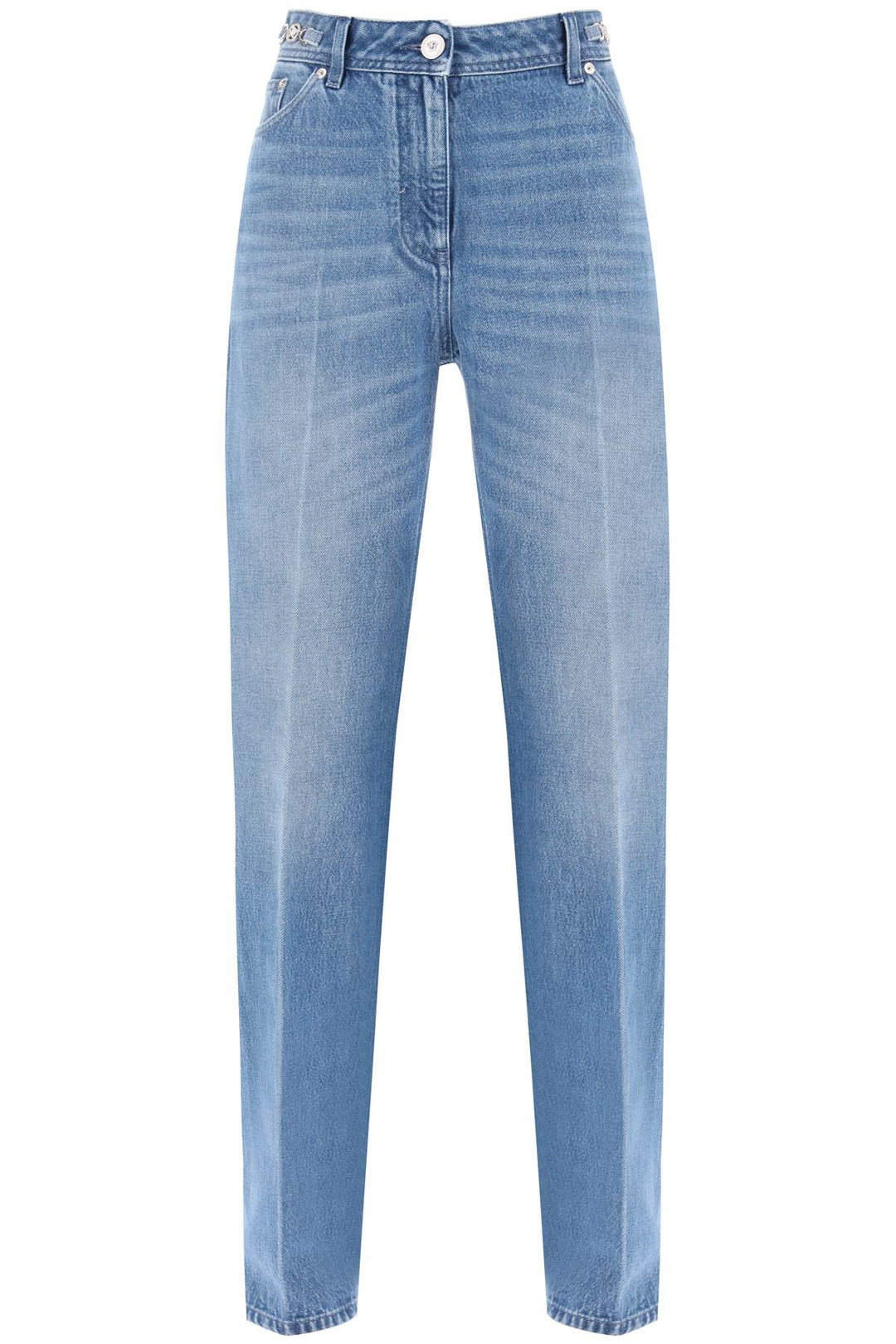 Versace Boyfriend Jeans With Tailored Crease   Blue