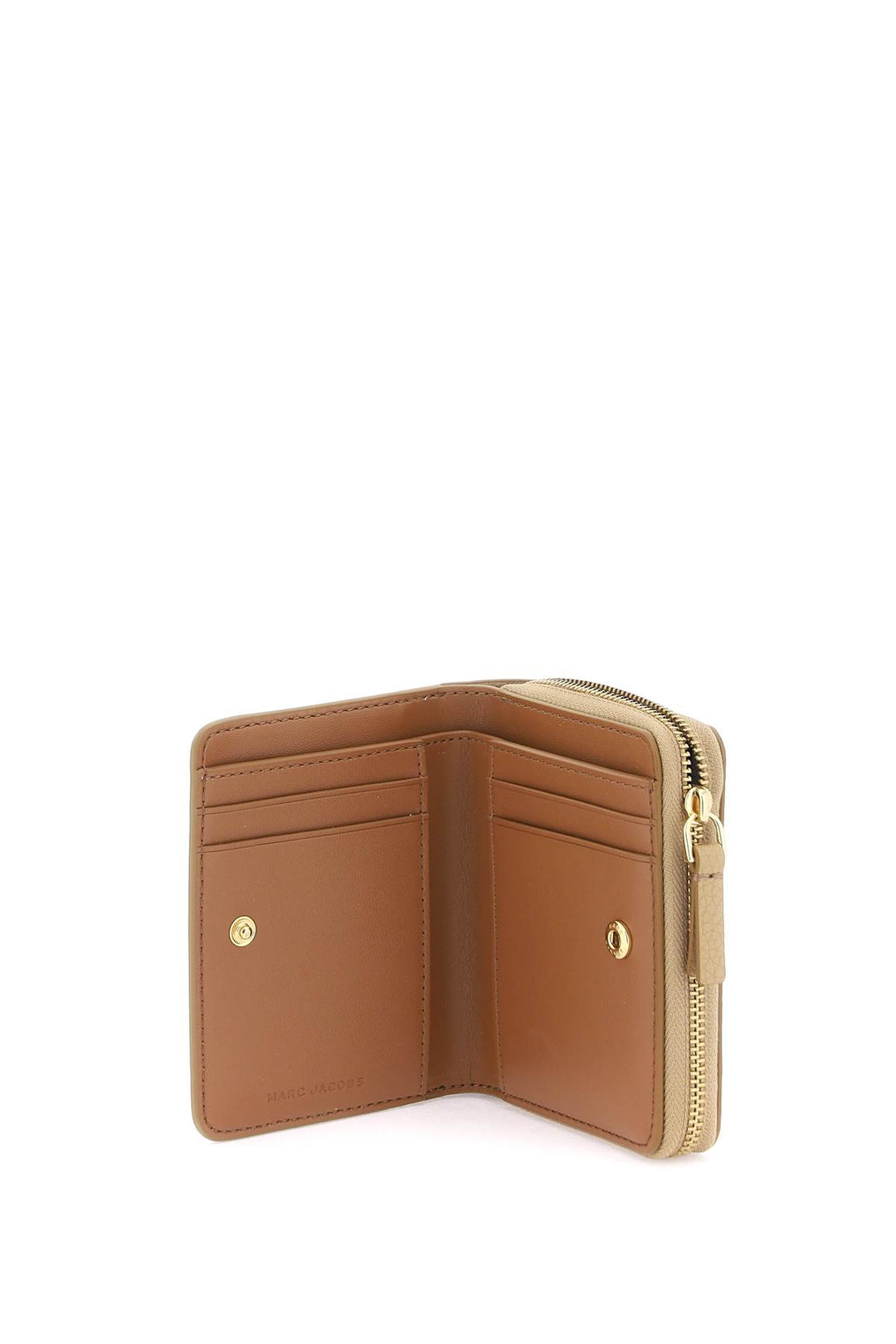 Marc Jacobs The Leather Mini Compact Wallet   Beige
