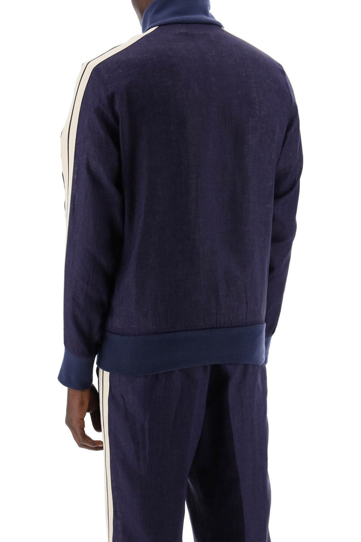 Palm Angels Linen Track Sweatshirt For   Blu