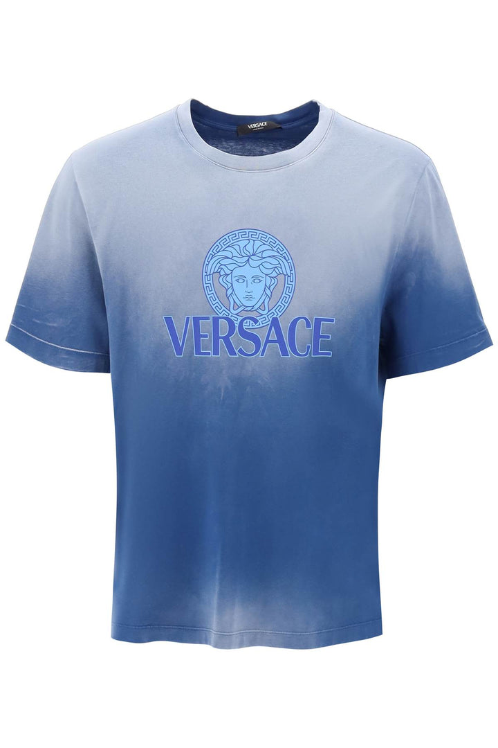 Versace Replace With Double Quotegradient Medusa T Shirt   Blu