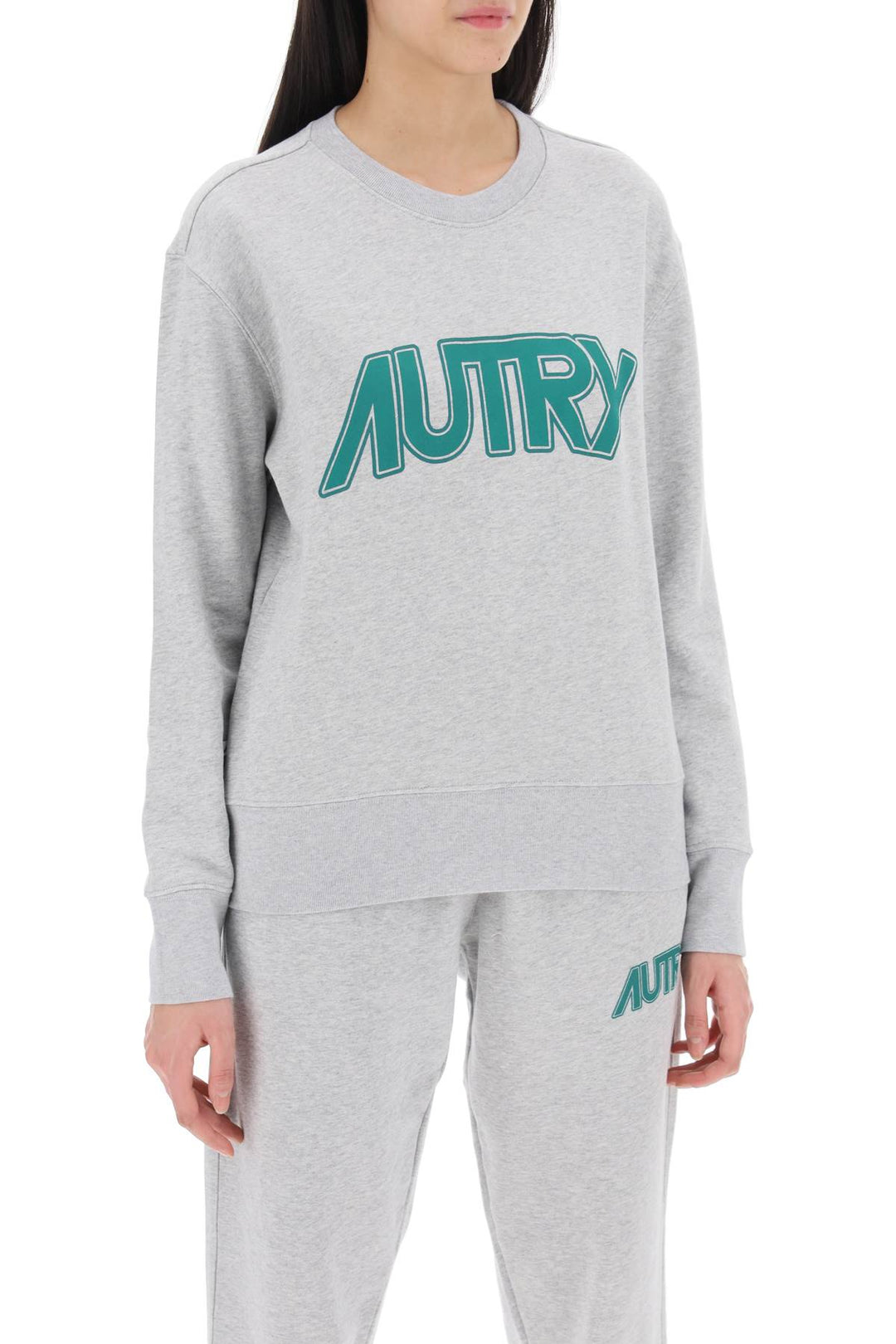 Autry Sweatshirt With Maxi Logo Print   Grigio