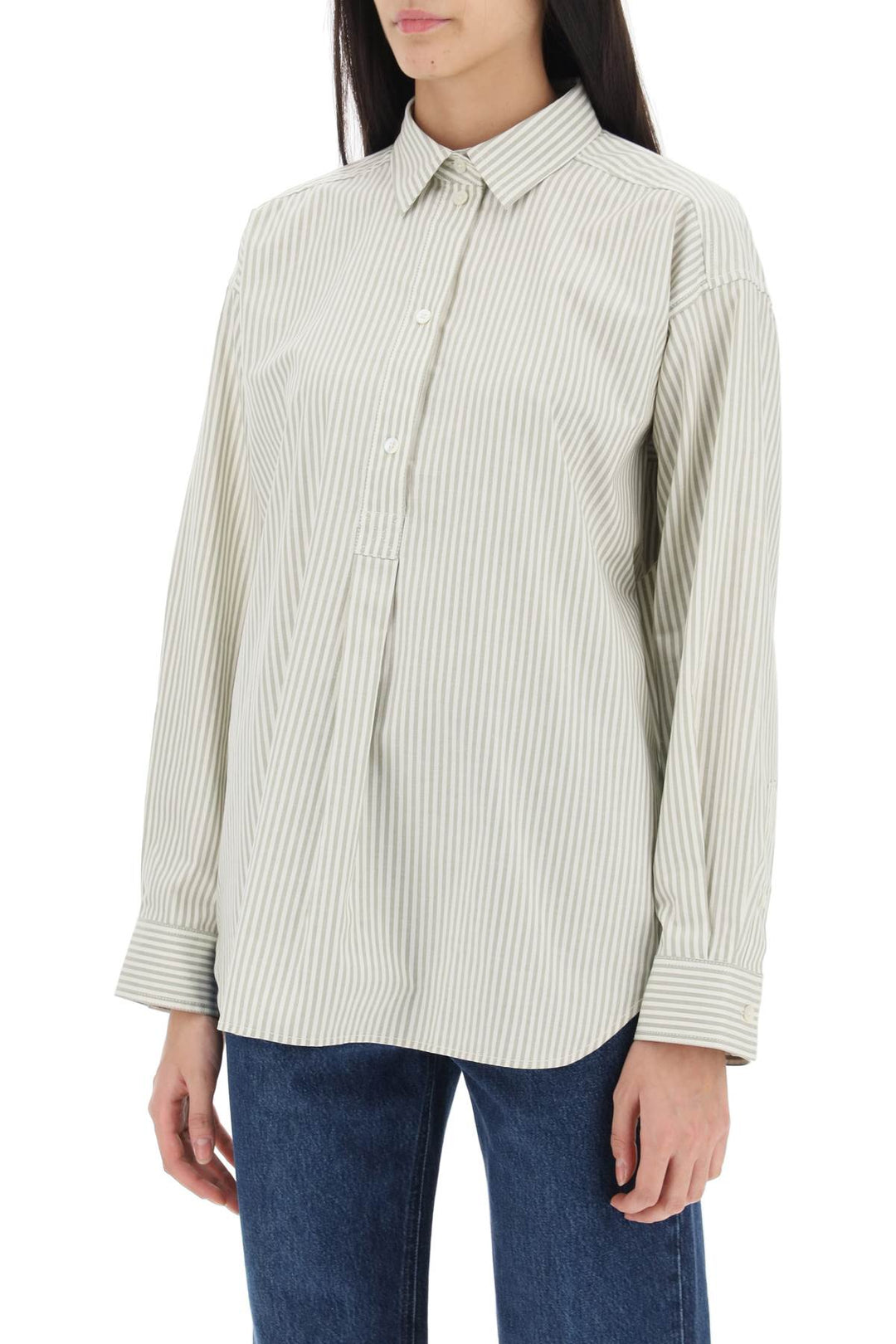 Toteme Striped Oxford Shirt   Bianco