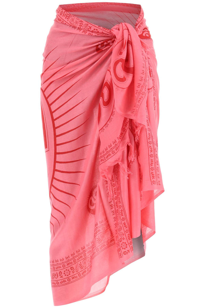 Sun Chasers 'Mantra' Sarong In Printed Cotton   Pink
