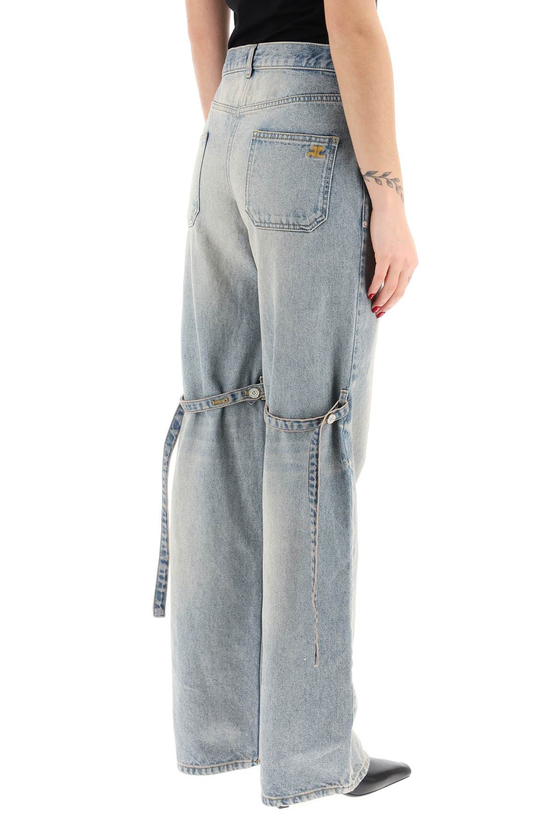 Courreges Replace With Double Quotedenim Sailor Style Baggy   Blu