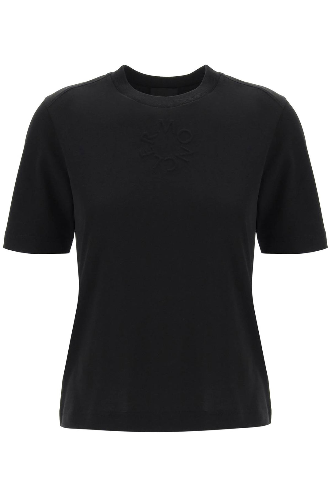 Moncler Embossed Logo T Shirt   Nero