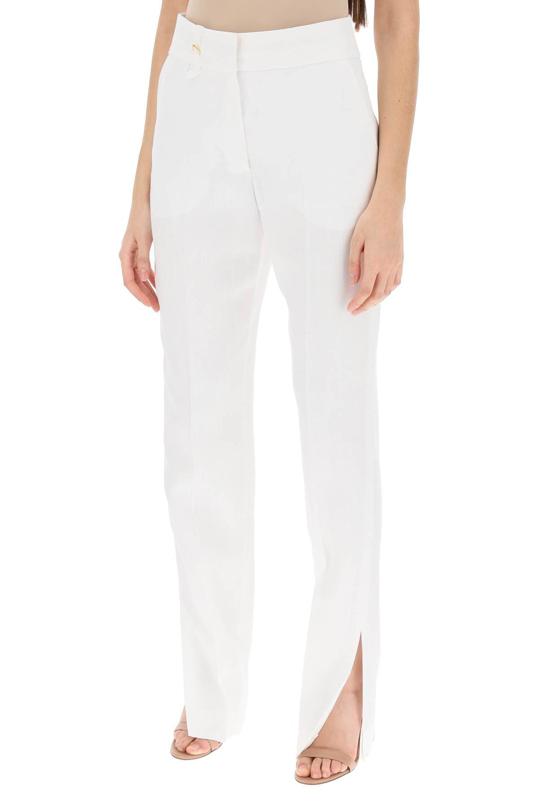 Jacquemus 'Le Pantalon Tibau' Slit Pants   Bianco