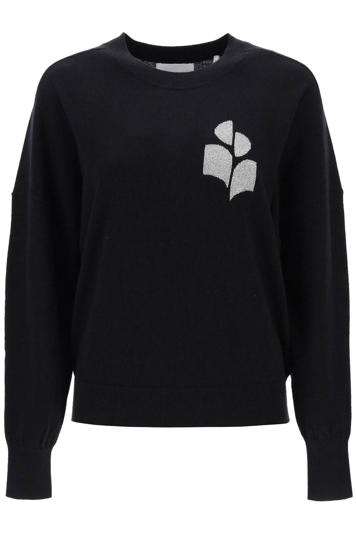 Isabel Marant Etoile Marisans Sweater With Lurex Logo Intarsia   Nero