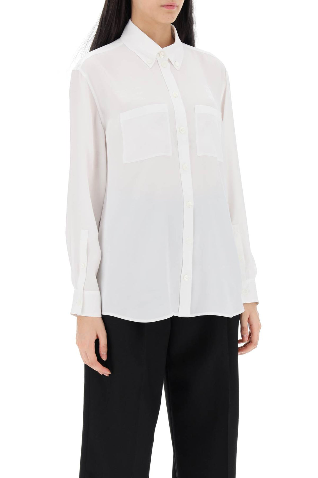 Burberry Ivanna Shirt With Ekd Pattern   Bianco