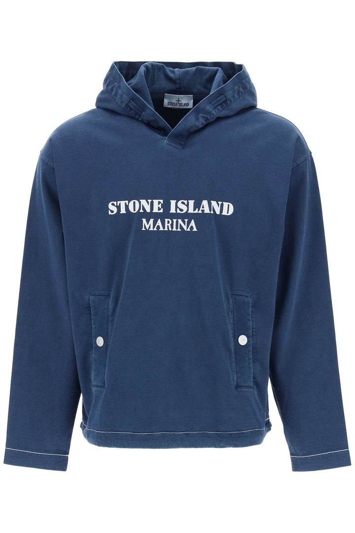 Stone Island Marina 'Old' Treatment Hooded   Blu