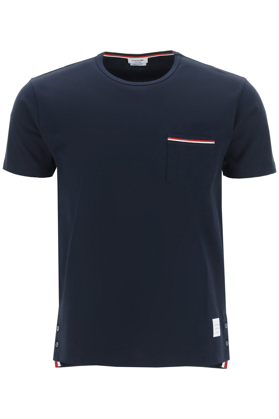 Thom Browne T Shirt With Chest Pocket   Blu