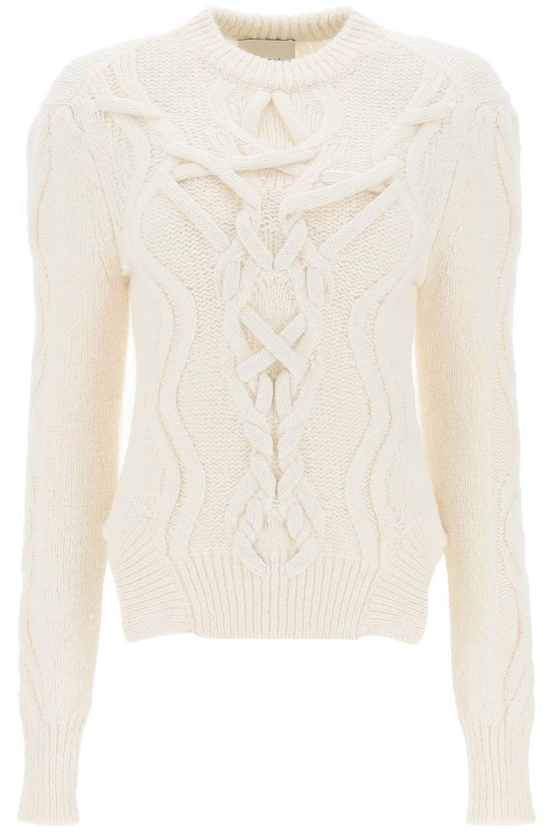 Isabel Marant Elvy Cable Knit Sweater   Bianco