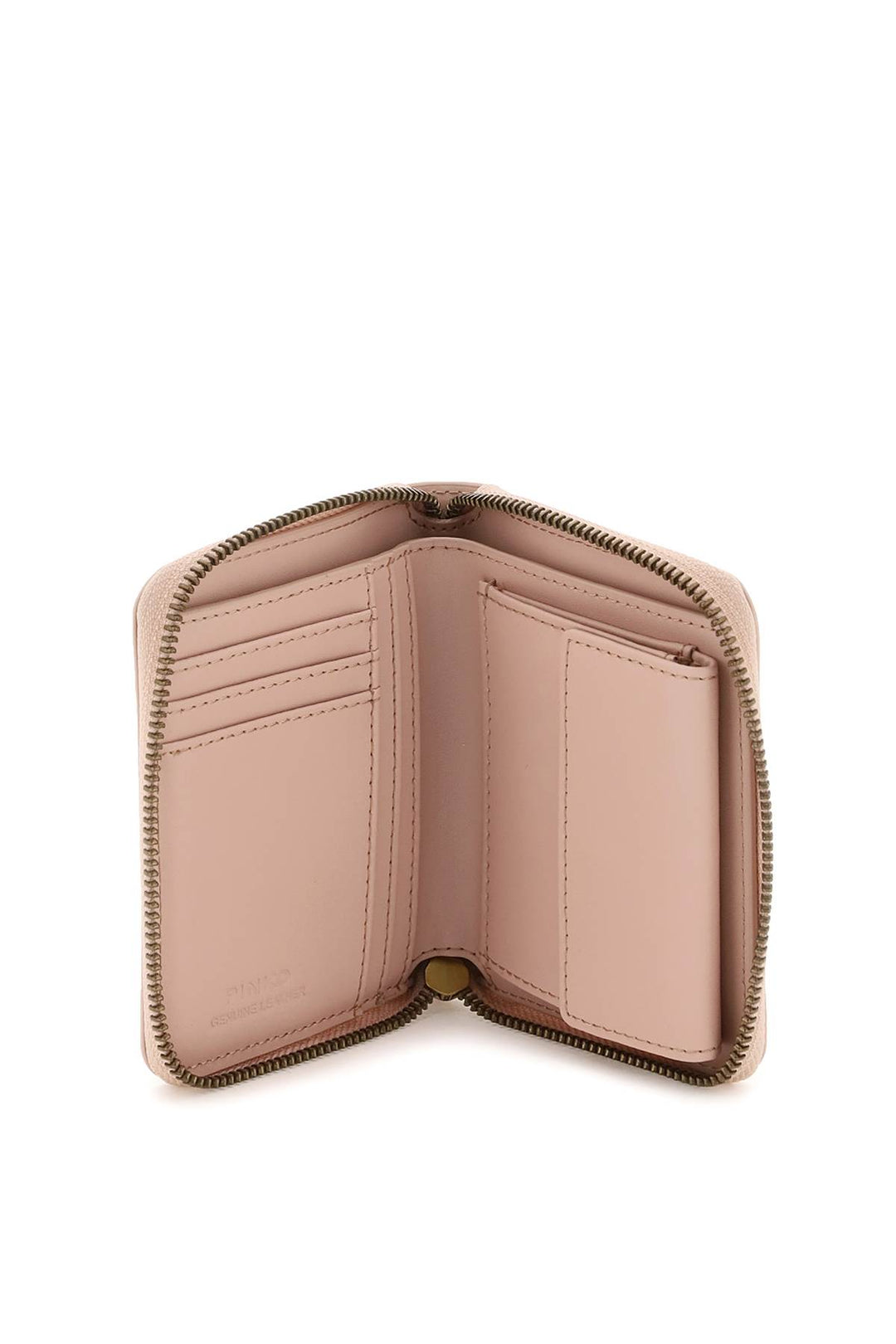 Pinko Leather Zip Around Wallet   Rosa