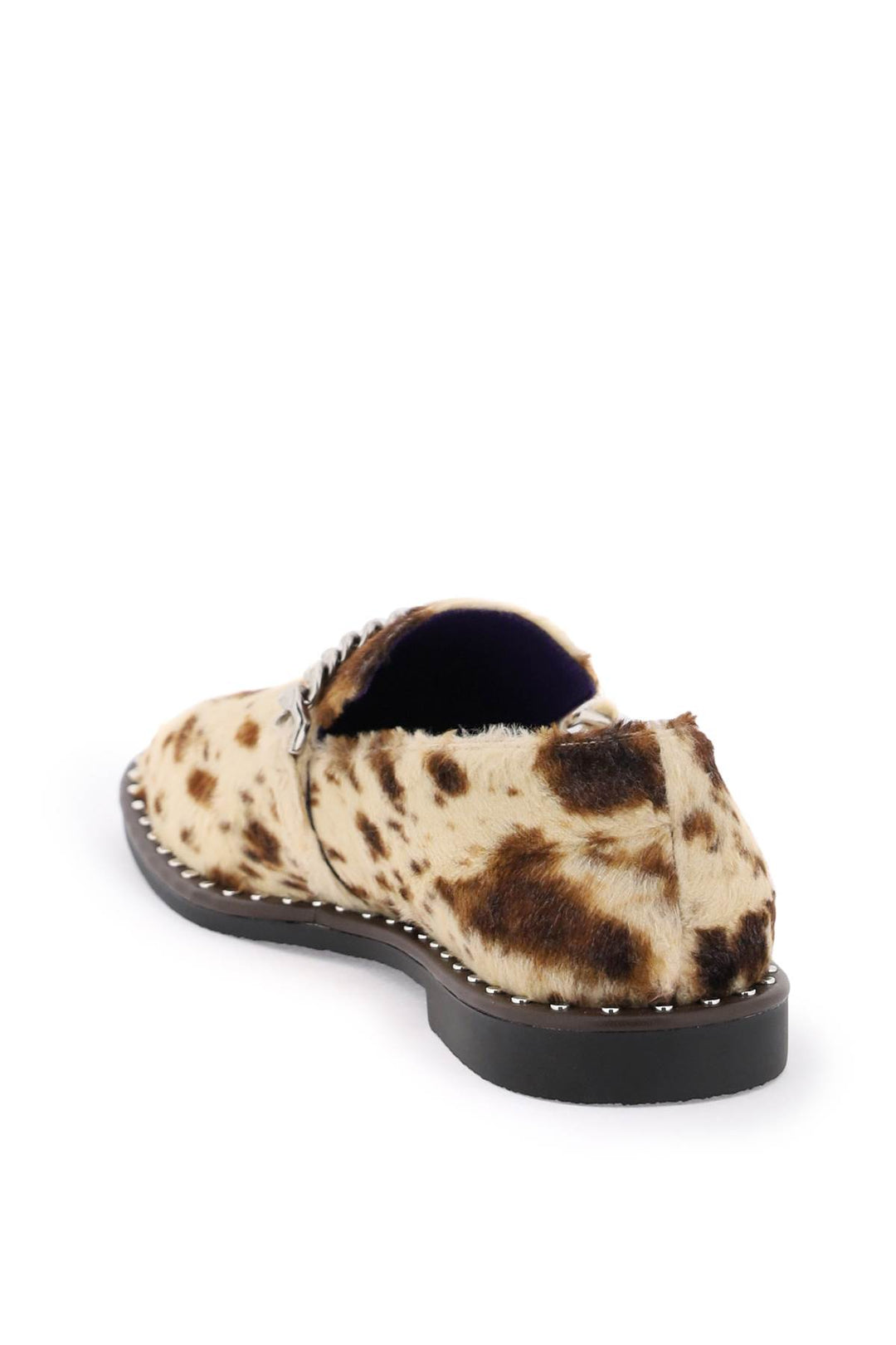 Stella Mc Cartney Falabella Loafers In Appaloosa Printed Velvet   Beige