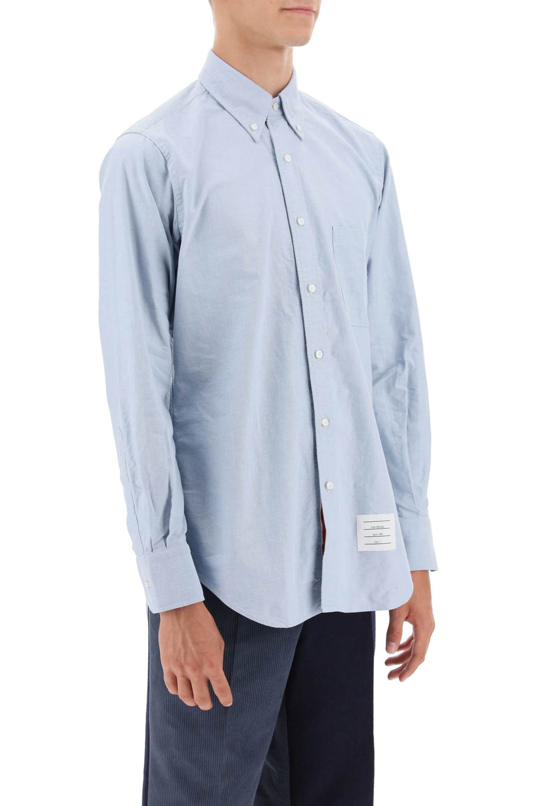 Thom Browne Oxford Cotton Button Down Shirt   Celeste