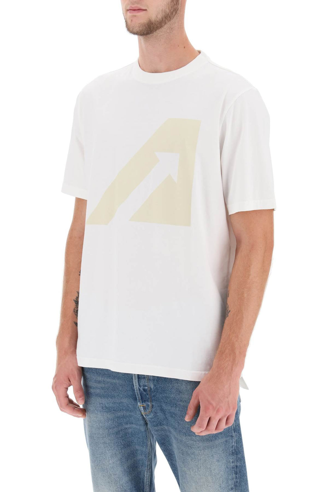 Autry T Shirt With Logo Print   White