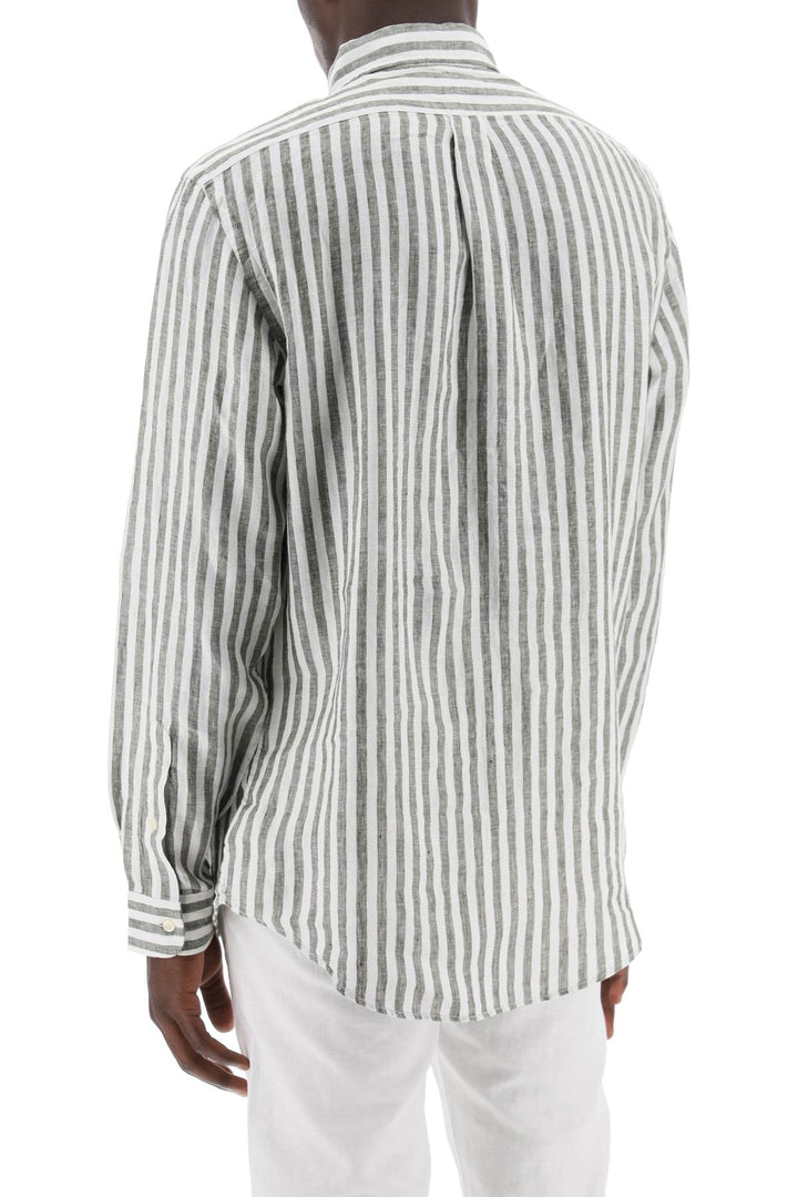 Polo Ralph Lauren Striped Custom Fit Shirt   Bianco