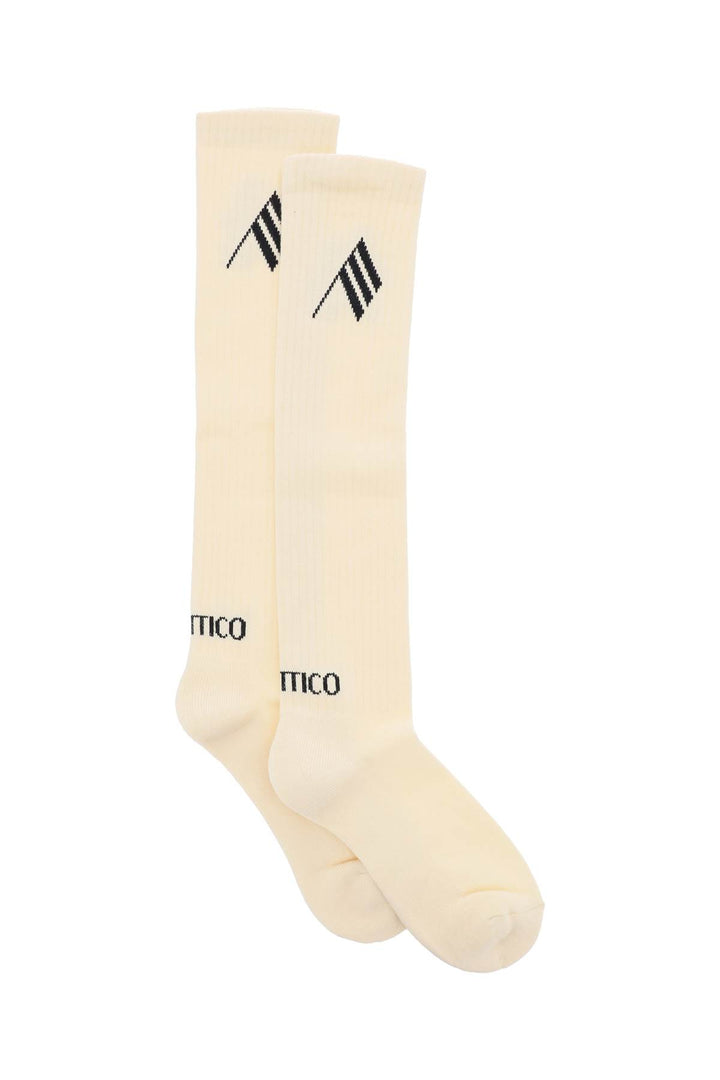 The Attico Logo Short Sports Socks   Beige