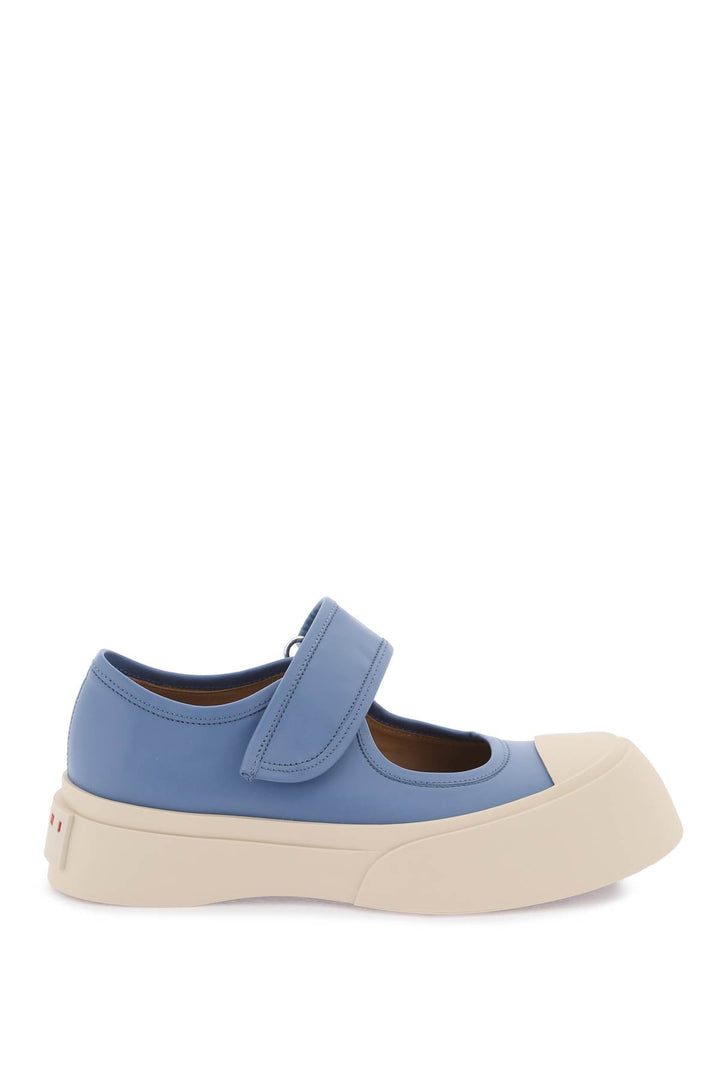 Marni Pablo Mary Jane Nappa Leather Sneakers   Blu