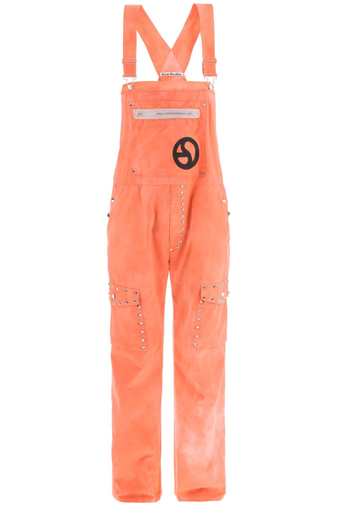 Acne Studios Cotton Overalls With Studs   Rosa