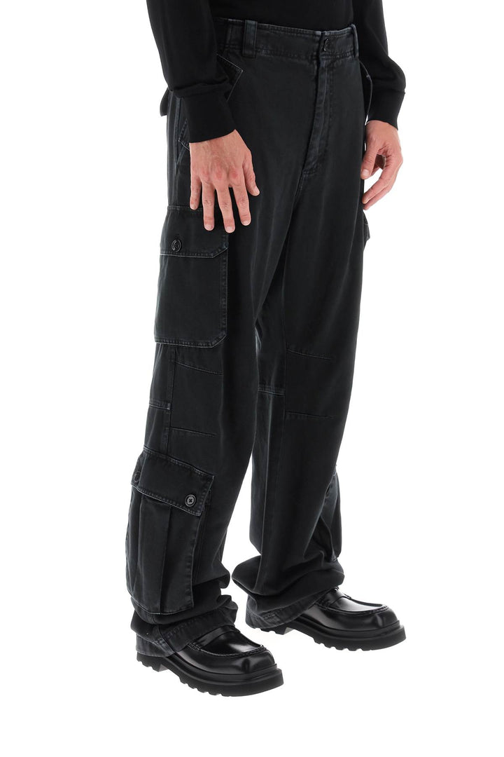 Dolce & Gabbana Wide Leg Cargo Pants   Nero