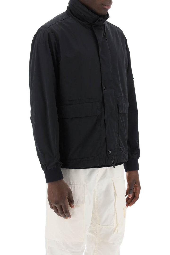 Stone Island Micro Twill Jacket With Extractable Hood   Nero
