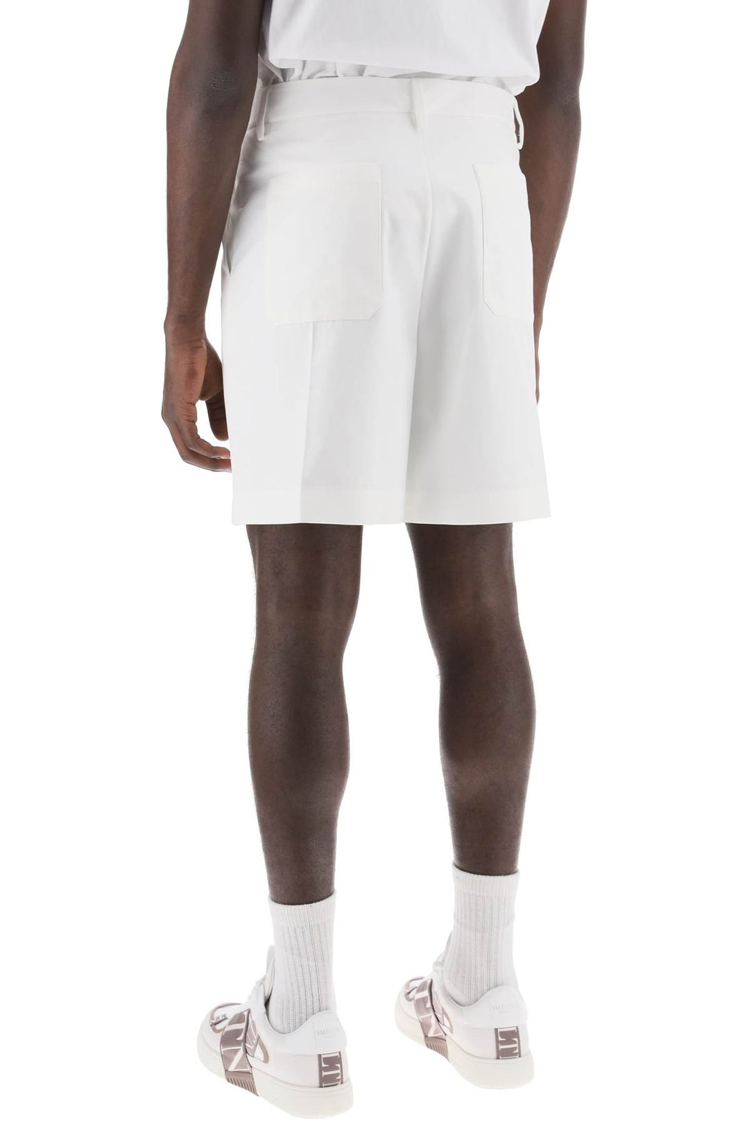 Valentino Garavani Cotton Poplin Bermuda Shorts For   Bianco