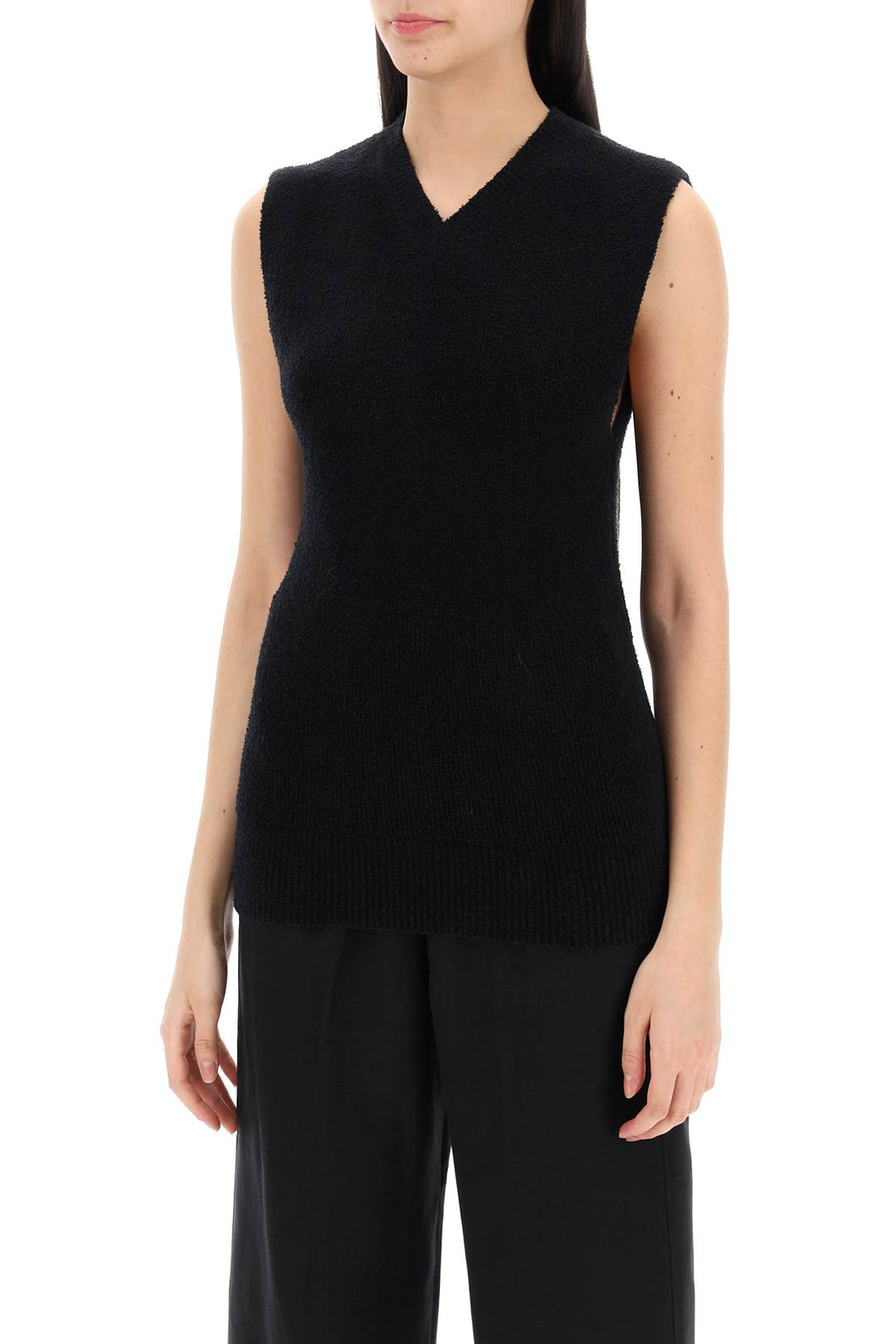 Toteme Sleeveless Top In Terry   Black