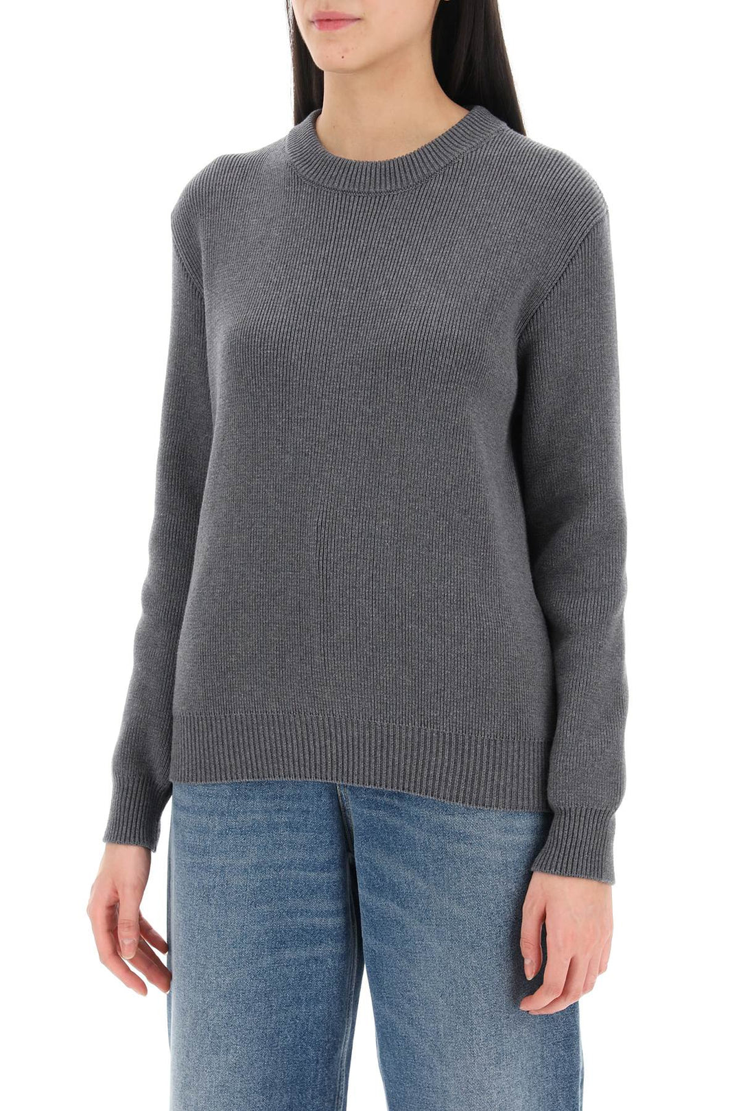 Golden Goose Dany Cotton Sweater With Lettering   Grigio