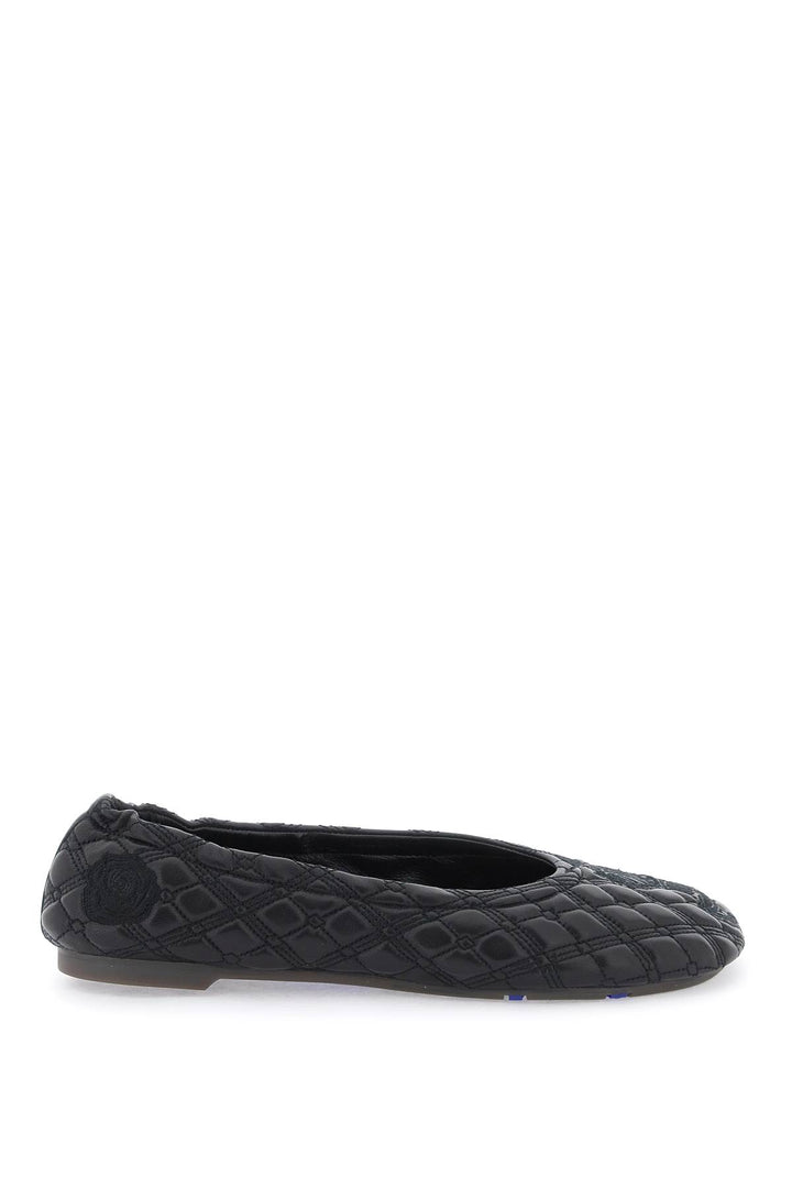 Burberry Quilted Leather Sadler Ballet Flats   Nero