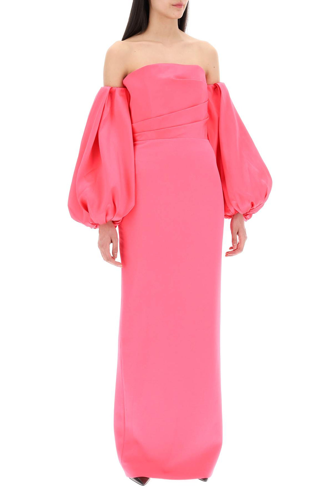 Solace London Maxi Dress Carmen With Balloon Sleeves   Pink