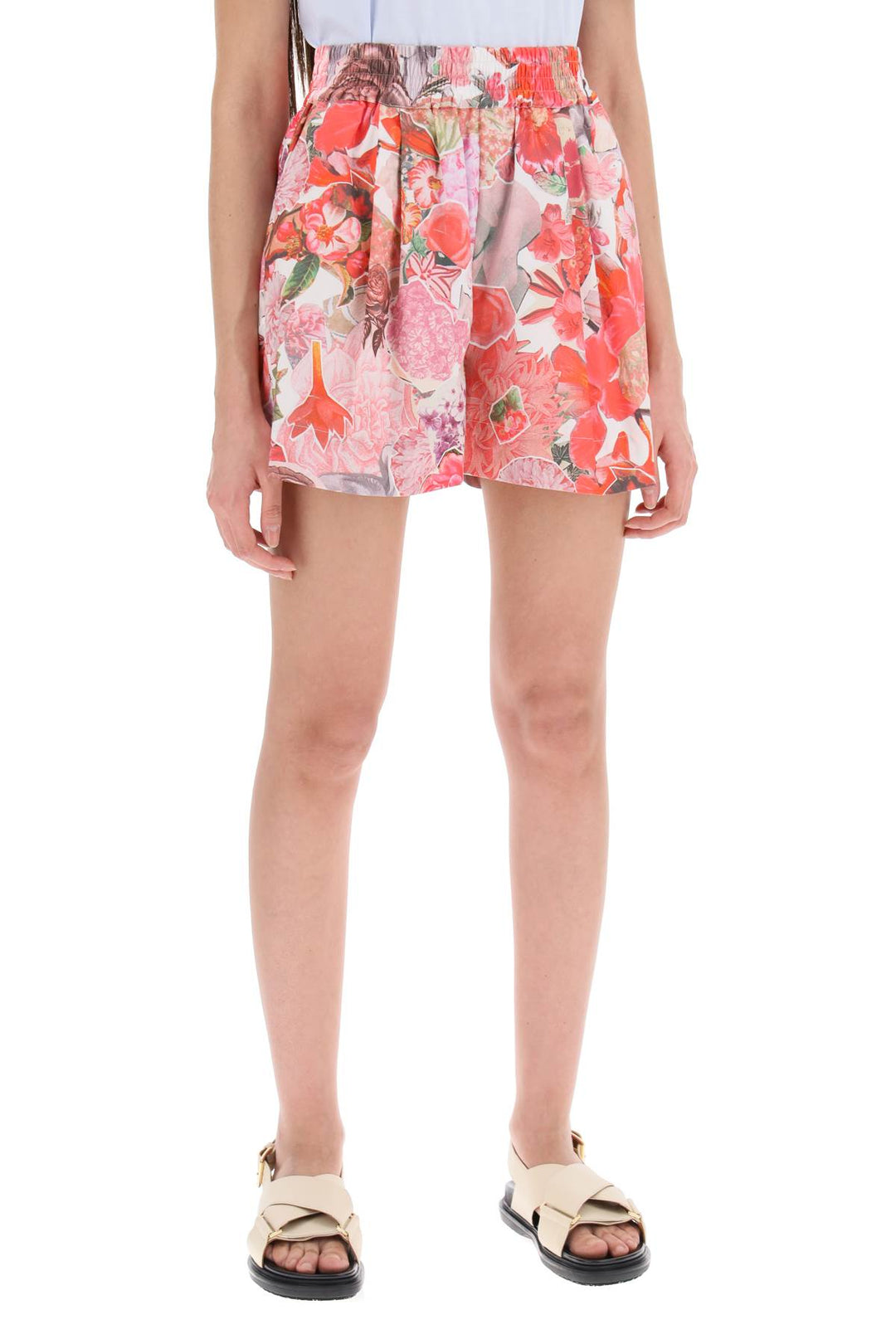 Marni Floral Print Shorts   Rosa