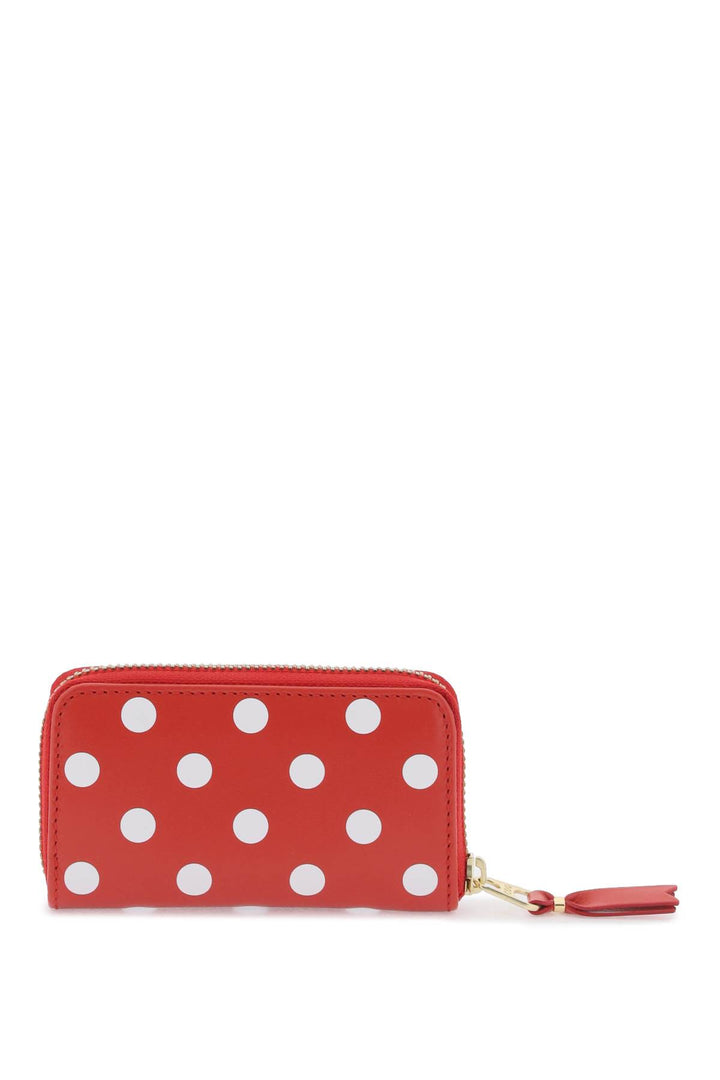 Comme Des Garcons Wallet Polka Dot Zip Around Coin Purse   Rosso